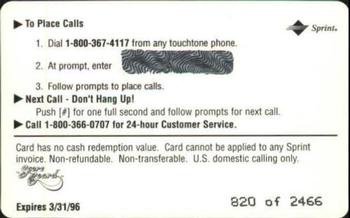 1994-95 Classic Assets - Phone Cards $5 #NNO Ki-Jana Carter Back