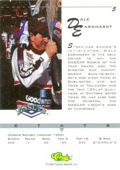1994-95 Classic Assets - Silver Signature #5 Dale Earnhardt Back