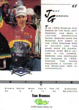 1994-95 Classic Assets - Silver Signature #68 Jeff Gordon Back