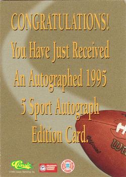 1995 Classic Five Sport - Autographs #NNO John Walsh Back