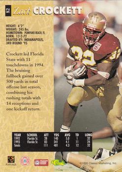 1995 Classic Five Sport - Printer's Proofs #82 Zack Crockett Back