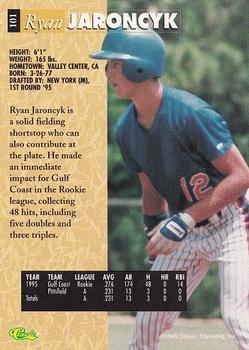 1995 Classic Five Sport - Printer's Proofs #101 Ryan Jaroncyk Back