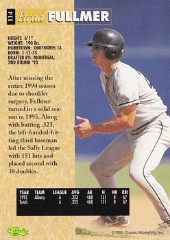 1995 Classic Five Sport - Printer's Proofs #114 Brad Fullmer Back
