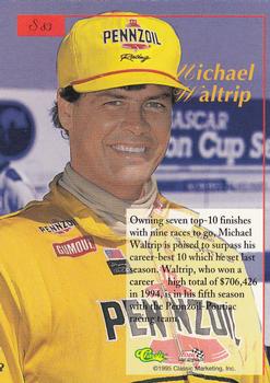 1995-96 Classic Five Sport Signings #S83 Michael Waltrip Back