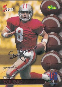 1995-96 Classic Five Sport Signings #S91 Steve Young Front