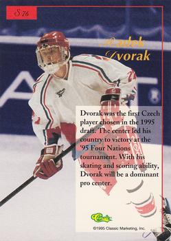 1995-96 Classic Five Sport Signings #S76 Radek Dvorak Back
