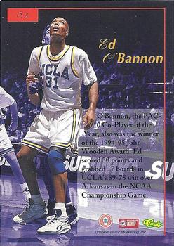 1995-96 Classic Five Sport Signings - Blue Signature #S8 Ed O'Bannon Back