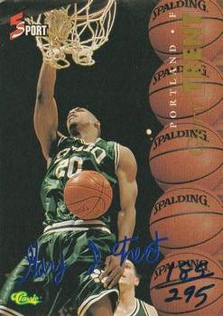 1995-96 Classic Five Sport Signings - Blue Signature #S10 Gary Trent Front