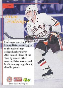 1995-96 Classic Five Sport Signings - Blue Signature #S77 Brian Holzinger Back