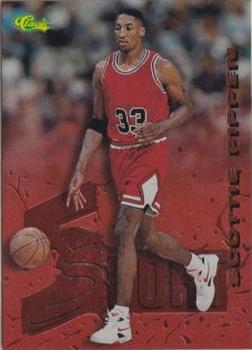 1995-96 Classic Five Sport Signings - Etched in Stone #3 Scottie Pippen Front
