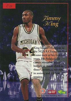 1995-96 Classic Five Sport Signings - Red Signature #S29 Jimmy King Back