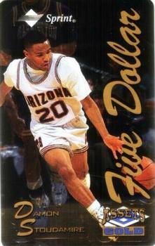 1995 Classic Assets Gold - Phone Cards $5 Microlined #7 Damon Stoudamire Front