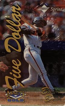 1995 Classic Assets Gold - Phone Cards $5 Microlined #10 Barry Bonds Front