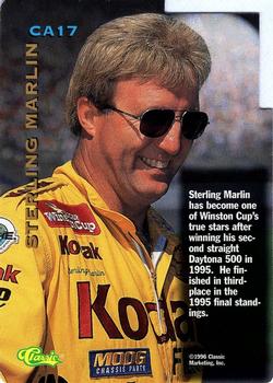 1996 Classic Clear Assets - A Cut Above #CA17 Sterling Marlin Back