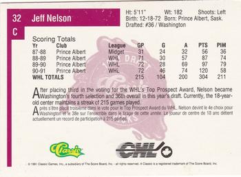 1991 Classic Four Sport - French #32 Jeff Nelson Back