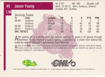 1991 Classic Four Sport - French #45 Jason Young Back