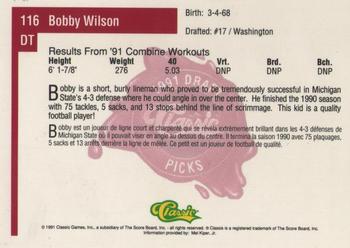 1991 Classic Four Sport - French #116 Bobby Wilson Back