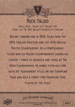 2012 Upper Deck Goodwin Champions #9 Nick Faldo Back