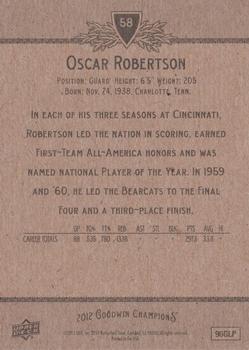 2012 Upper Deck Goodwin Champions #58 Oscar Robertson Back