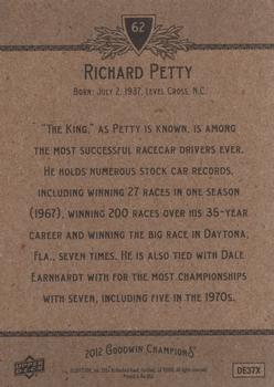 2012 Upper Deck Goodwin Champions #62 Richard Petty Back