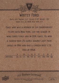 2012 Upper Deck Goodwin Champions #81 Whitey Ford Back