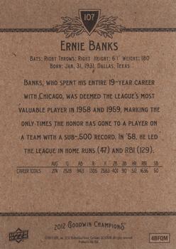 2012 Upper Deck Goodwin Champions #107 Ernie Banks Back