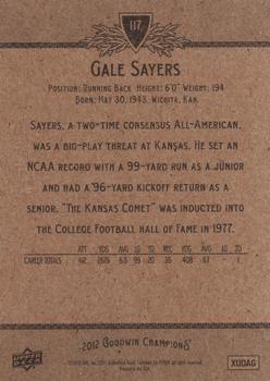 2012 Upper Deck Goodwin Champions #117 Gale Sayers Back