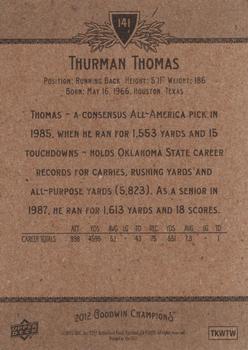 2012 Upper Deck Goodwin Champions #141 Thurman Thomas Back