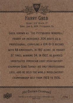 2012 Upper Deck Goodwin Champions #155 Harry Greb Back