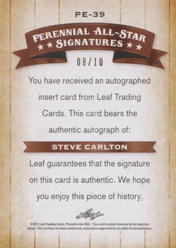 2011 Leaf Legends of Sport - Perennial All-Stars Autographs #PE-39 Steve Carlton Back
