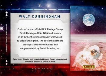 2010 Panini Century - Astronauts Eight Cent United States in Space Stamp Materials #3 Walt Cunningham Back