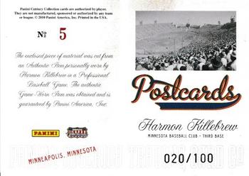 2010 Panini Century - Postcards Materials #5 Harmon Killebrew Back