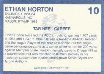 1990-91 Collegiate Collection North Carolina Tar Heels #10 Ethan Horton Back