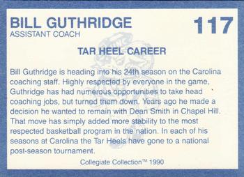 1990-91 Collegiate Collection North Carolina Tar Heels #117 Bill Guthridge Back