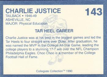 1990-91 Collegiate Collection North Carolina Tar Heels #143 Charlie Justice Back
