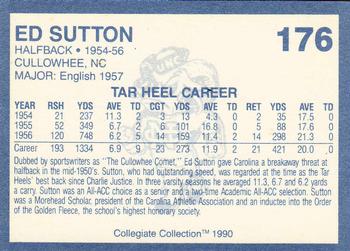 1990-91 Collegiate Collection North Carolina Tar Heels #176 Ed Sutton Back
