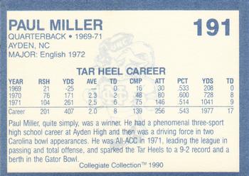1990-91 Collegiate Collection North Carolina Tar Heels #191 Paul Miller Back