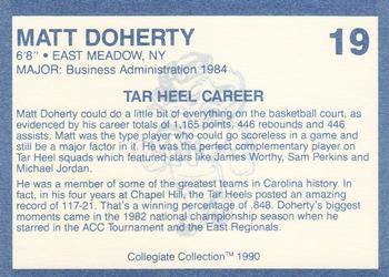 1990-91 Collegiate Collection North Carolina Tar Heels #19 Matt Doherty Back