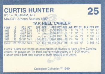 1990-91 Collegiate Collection North Carolina Tar Heels #25 Curtis Hunter Back