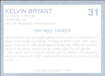 1990-91 Collegiate Collection North Carolina Tar Heels #31 Kelvin Bryant Back