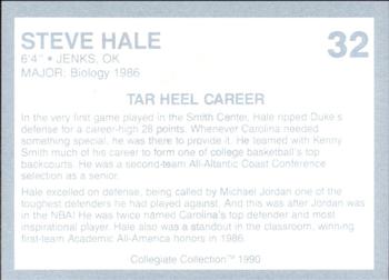 1990-91 Collegiate Collection North Carolina Tar Heels #32 Steve Hale Back