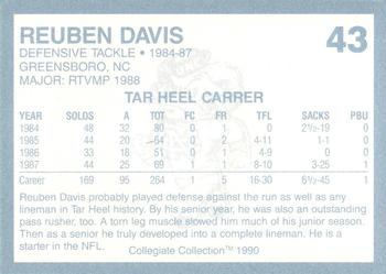 1990-91 Collegiate Collection North Carolina Tar Heels #43 Reuben Davis Back