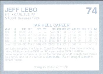 1990-91 Collegiate Collection North Carolina Tar Heels #74 Jeff Lebo Back