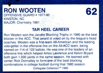 1990-91 Collegiate Collection North Carolina Tar Heels #62 Ron Wooten Back