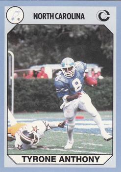 1990-91 Collegiate Collection North Carolina Tar Heels #68 Tyrone Anthony Front