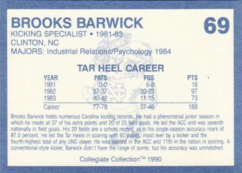 1990-91 Collegiate Collection North Carolina Tar Heels #69 Brooks Barwick Back