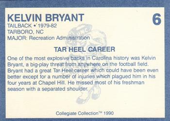 1990-91 Collegiate Collection North Carolina Tar Heels #6 Kelvin Bryant Back
