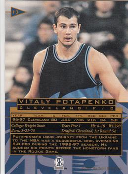 1997 Score Board Visions Signings - Gold #13 Vitaly Potapenko Back