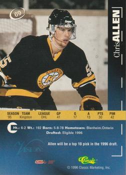 1996 Classic Visions Signings #69 Chris Allen Back