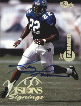 1996 Classic Visions Signings - Autographs Gold #NNO Ray Farmer Front